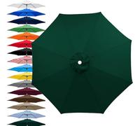 Toldo de repuesto para sombrilla de exterior, funda de repuesto para sombrilla de 6/8 varillas, Cubierta de Recambio para Parasol de mesa, mercado, patio, solo toldo(Verde oscuro,400cm-8Brazos)