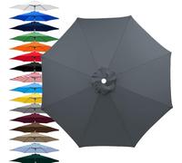 Toldo de repuesto para sombrilla de exterior, funda de repuesto para sombrilla de 6/8 varillas, Cubierta de Recambio para Parasol de mesa, mercado, patio, solo toldo(Gris,200cm-8Brazos)