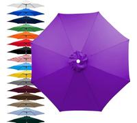 Toldo de repuesto para sombrilla de exterior, funda de repuesto para sombrilla de 6/8 varillas, Cubierta de Recambio para Parasol de mesa, mercado, patio, solo toldo(Morado,230cm-6Brazos)