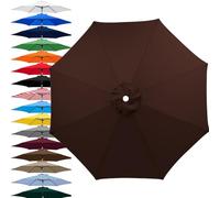 Toldo de repuesto para sombrilla de exterior, funda de repuesto para sombrilla de 6/8 varillas, Cubierta de Recambio para Parasol de mesa, mercado, patio, solo toldo(Café,350cm-8Brazos)