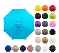 Toldo de Repuesto para Sombrilla de Jardín 2/2.3/2.5/2.7/3/4m, Lona Recambio Sombrilla Terraza 6/8 Varillas, Cubierta de Tela para Exterior Parasol Playa Mercado(Lake Blue,2.8m (9.2FT) - 6 Ribs)