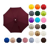 Toldo de Repuesto para Sombrilla de Jardín 2/2.3/2.5/2.7/3/4m, Lona Recambio Sombrilla Terraza 6/8 Varillas, Cubierta de Tela para Exterior Parasol Playa Mercado(Burgundy,3.3m (10.8FT) - 8 Ribs)
