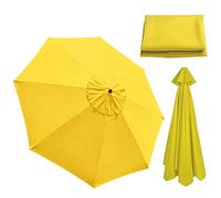 Toldo de repuesto para sombrilla de jardín, cubierta redonda de poliéster de 2,3 m/2,7 m/3 m, se adapta a toldo de patio de 6/8 costillas para balcón, piscina y playa (amarillo, 2,3 m)