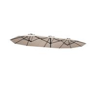 Toldo de repuesto para sombrilla de jardín de doble cara de 460 cm, funda grande para sombrilla de patio, 12 varillas, color beige, tela duradera resistente a la intemperie.