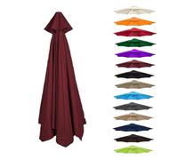 Toldo de repuesto para sombrilla de mercado de 2 a 3,5 m, UV30+, impermeable, se adapta a 6 y 8 varillas, 8.2 pies, color rojo vino, cubierta para sombrilla de patio al aire libre