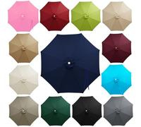 Toldo de Repuesto para Sombrilla de Patio, 2m-4m Tela Sombrilla Impermeable de Poliéster con Protección Solar, Cubierta de Recambio para Jardín Terraza Piscina(Navy Blue,2m (6.6FT) - 8 Ribs)
