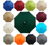 Toldo de Repuesto para Sombrilla de Patio, 2m-4m Tela Sombrilla Impermeable de Poliéster con Protección Solar, Cubierta de Recambio para Jardín Terraza Piscina(Dark Green,2.3m (7.5FT) - 8 Ribs)