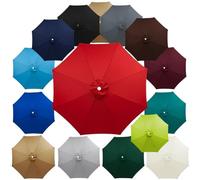 Toldo de Repuesto para Sombrilla de Patio 6/8 Varillas, 2m-4m Tela de Repuesto Impermeable, Cubierta de Parasol para Jardín Terraza Exterior, Protección UV(Dark Taupe,2.8m (9.2FT) - 6 Ribs)