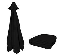 Toldo de repuesto para sombrilla de patio, color negro, protección UV, impermeable, se adapta a 8 varillas, cubierta de parasol para jardín, terraza y patio