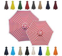 Toldo de Repuesto para Sombrilla de Patio, Cubierta de Sombrilla Protección UV, Tela de Repuesto Resistente al Agua para Jardín Patio Trasero Piscina 2.0/2.3/2.7/3.0/4.0m(Red and White,2.70m/8 Ribs)