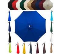 Toldo de repuesto para sombrilla de patio de 2/2.3/2.5/2.7/3.0 m, 8 costillas, color azul oscuro, protección UV, cubierta de sombra para jardín, mercado al aire libre, repuesto de parasol