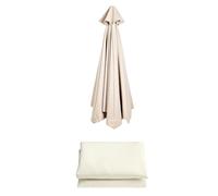 Toldo de repuesto para sombrilla de patio de 2 m/2,7 m/3 m, tela blanca duradera para exteriores para paraguas de lluvia de 6/8 costillas, impermeable, protección UV, fácil de instalar