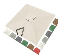 Toldo de repuesto para sombrilla de patio de 250 cm y 300 cm, cubierta impermeable para exteriores, tela beige, toldo de parasol de 2,5 x 2,5 m