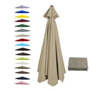 Toldo de repuesto para sombrilla de patio de 3 m, color verde oscuro, 8 varillas, impermeable, para jardín, playa, muebles de exterior, protección UV, sombra duradera para exteriores