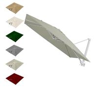 Toldo de repuesto para sombrilla de patio de 3 x 3 m, resistente a los rayos UV, tela resistente al viento para balcón y sombrillas de mercado, color gris claro, 4 x 3 m, cubierta para exteriores