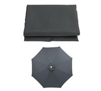 Toldo de repuesto para sombrilla de patio de 6/8 costillas, protección UV, cubierta de sombra redonda 200/230/250/270/300/350 cm, color gris, accesorio de patio al aire libre de 2,5 m
