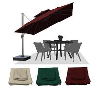 Toldo De Repuesto Para Sombrilla De Patio, Replacement 8 Rib Cuadrado Parasol Canopy, Parasol De Repuesto Para Sombrilla, Cubierta De Recambio Resistente Al Agua Antiultravioleta(Wine red,2.5M)