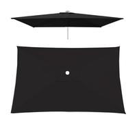 Toldo de repuesto para sombrilla offset 2x, protección UV impermeable 30+, tela de poliéster, se adapta a 4/6/8 varillas, cubierta rectangular para parasol, color negro