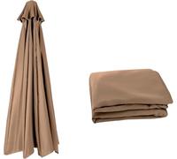 Toldo de Repuesto para Sombrilla Patio 3.0/2.8/2.7/4/2.30m Cubierta Paraguas Mercado con 8 Varillas/6 Brazos Exteriores Recambio Tela jardín Piscina Terrazas en Voladizo(Caqui,8 Ribs 4.0m)