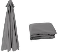 Toldo de Repuesto para Sombrilla Patio 3.0/2.8/2.7/4/2.30m Cubierta Paraguas Mercado con 8 varillas/6 Brazos Exteriores Recambio Tela jardín Piscina Terrazas en Voladizo(Gris oscuro,8 Ribs 4.0m)
