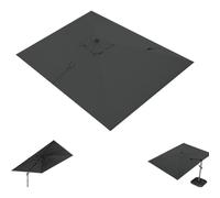 Toldo de repuesto para sombrilla rectangular de patio de 3 x 4 m, impermeable, para exteriores, color gris claro, 8 varillas, toldo de jardín duradero de repuesto para una mayor protección solar