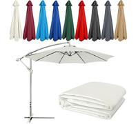 Toldo de repuesto para sombrilla, resistente a los rayos UV, tela resistente al desgarro, cubierta de sombra para exteriores, toldo de parasol (solo parte superior, color: blanco)