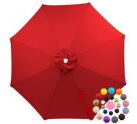 Toldo de Repuesto para Sombrilla Terraza Exterior, 2/2.3/2.5/2.7/3/4m Tela de Recambio de Parasol de Jardín 6/8 Varillas, Poliéster Resistente al Agua, Anti UV(Bright Red,2.8m (9.2FT) - 8 Ribs)