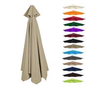 Toldo de repuesto para sombrillas de mercado de 2 a 3,5 m, tela impermeable UV30+, se adapta a 6/8 varillas de 2,5 m, sombra de patio al aire libre, color ceniza, protección solar duradera