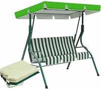 Toldo de repuesto y funda de cojín impermeable para columpio de 2/3 plazas, cubierta de columpio de jardín, para patio y patio trasero, duradera y resistente a los rayos UV