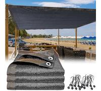 Toldo de tela negra de 20 x 29 pies resistente a los rayos UV con ojales para patio al aire libre, patio, jardín, toldo de protección solar duradera para una fácil instalación