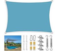 Toldo de vela for terraza al aire libre resistente al agua con kit de fijación resistente, toldo rectangular cuadrado for terraza, patio, césped, 2 m, 2,5 m, 3 m, 3,6 m, 4 m, 5 m, 6 m, 7 m, 8 m, azul