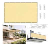 Toldo de vela para exteriores de 1,6 x 7,5 m, protección UV, impermeable, para jardín, patio, balcón, cortavientos, camping ligero, color amarillo claro