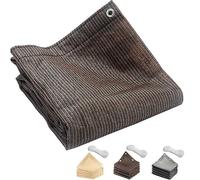 Toldo de vela rectangular transpirable duradero para jardín, balcón, terraza, ligero, resistente al desgarro, 4 x 4 m, color marrón, protección para exteriores