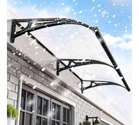 Toldo de ventana para exteriores, protección UV, resistente a la intemperie, para puertas de patio, soportes de aluminio, cubierta de policarbonato, elegante solución de sombra para el hogar