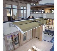 Toldo Duradero con Soporte Plateado de 81 x 119 cm. Marco de Aluminio y Panel de policarbonato para Proteger la Puerta Principal del Sol, la Lluvia y la Nieve. Elegante Alero para entradas d