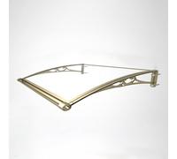 Toldo duradero para exteriores para puertas y ventanas, resistente al agua y a la nieve, elegante toldo de metal con canal de drenaje para la entrada del hogar y protección del patio