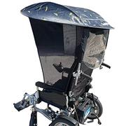 Toldo eléctrico para silla de ruedas, cubierta de lluvia ajustable, gasa lateral transpirable, protección resistente a los rayos UV para sillas de ruedas