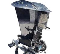 Toldo eléctrico para Silla de Ruedas, toldo Ajustable para Silla de Ruedas, sombrilla para la Lluvia, Gasa Lateral Transpirable, Soporte para sombrilla para la mayoría de sillas de Ruedas (tamaño: s