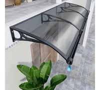 Toldo exterior de policarbonato para puerta, grande, 80 x 330 cm, color gris ahumado, techo resistente a la intemperie, lluvia y protección UV, refugio para la entrada del hogar