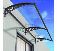 Toldo exterior resistente a la intemperie, diseño moderno de arco, protección solar y lluvia, cubierta de policarbonato, 100 x 90 cm para entradas, patios y puertas