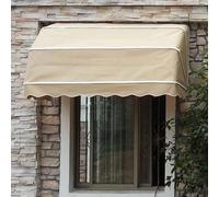 Toldo fijo personalizable impermeable para exteriores con marco de aluminio para puertas/ventanas, porche, color caqui, 120 x 60 x 60 cm, protección perfecta contra la lluvia y la nieve