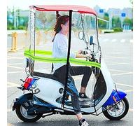 Toldo For Cubierta De Lluvia For Scooter De Motor, Bicicleta Eléctrica Universal For Ciclismo, Cortina Transparente Completamente Cerrada For Scooter De Movilidad(Red,Rearviewmirror)