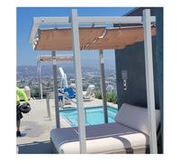 Toldo for pérgola, toldo retráctil, color caqui, varios tamaños(1.3x4m)