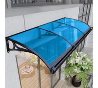 Toldo Grande de aleación de Aluminio para Puerta, con protección contra Rayos UV y Lluvia, Cubierta de policarbonato Azul Lago, 60 x 180 cm, Refugio Exterior para protegerse de la Nieve y el