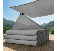 Toldo gris con bloqueo de rayos UV del 90 % con ojales, protección solar transpirable para jardín, patio, balcón, exterior, a prueba de polvo