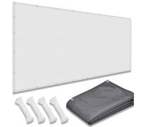 Toldo impermeable 3,2 x 3,6 m, protección UV, 98 % tela de sombra con ojales para balcón, patio, jardín, color blanco