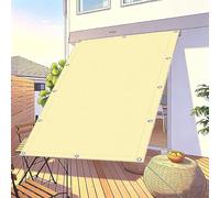Toldo impermeable amarillo de 0,7 x 6,5 m con ojales y cuerdas, protección UV para exteriores, jardín, patio, terraza, solución perfecta para sombra