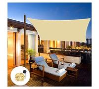 Toldo impermeable con luces LED, 98 % de protección UV, tela de buey para jardín y terraza al aire libre, 2 x 5 m, perfecto para patios y diciembre