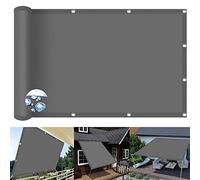 Toldo impermeable de 1,6 x 3,2 m, 98 % de protección UV, toldo de PES duradero con cuerda de 1,5 m para jardín, patio y césped, color gris oscuro