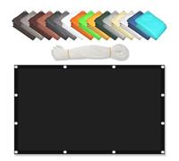 Toldo impermeable de 2,9 x 3,3 m, protección UV, para jardín, patio y camping, poliéster, color negro, con ojales y cuerda, sin necesidad de taladrar